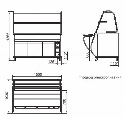 Мармит 2-х блюд Abat ЭМК-70М-01