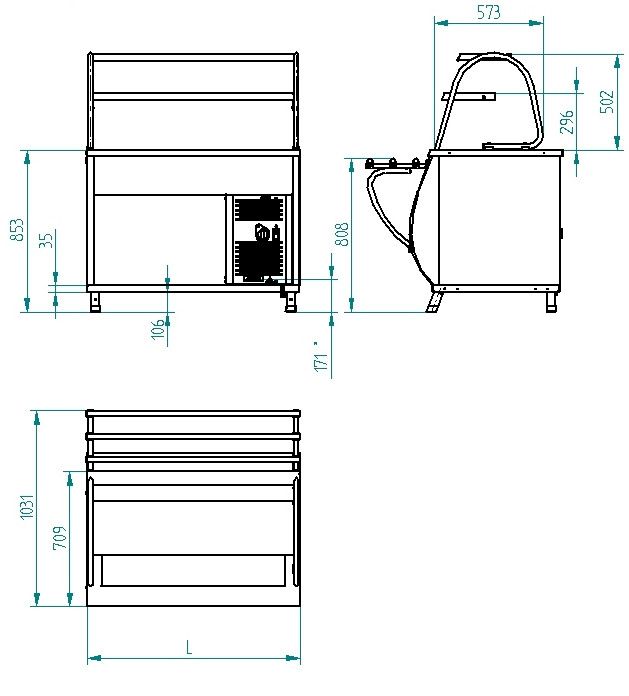 Прилавок-витрина холодильный Abat ПВВ(Н)-70М-НШ