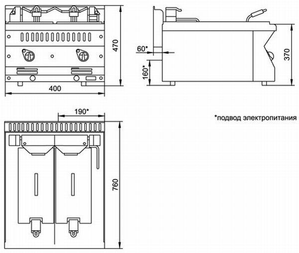 Фритюрница электрическая Abat ЭФК-40/2Н