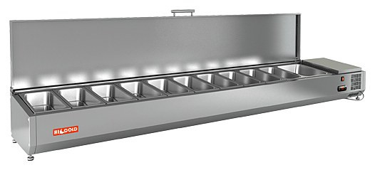 Настольная охлаждаемая витрина для ингредиентов HICOLD VRTU 2280 1/4